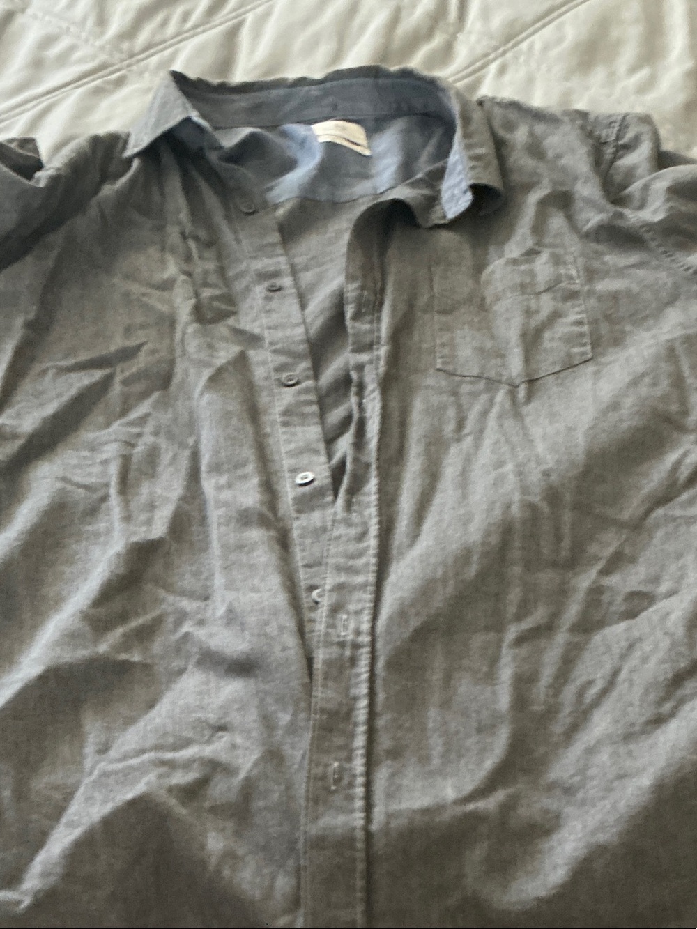 AG Men's Gray Button-Up Casual Shirt XXL